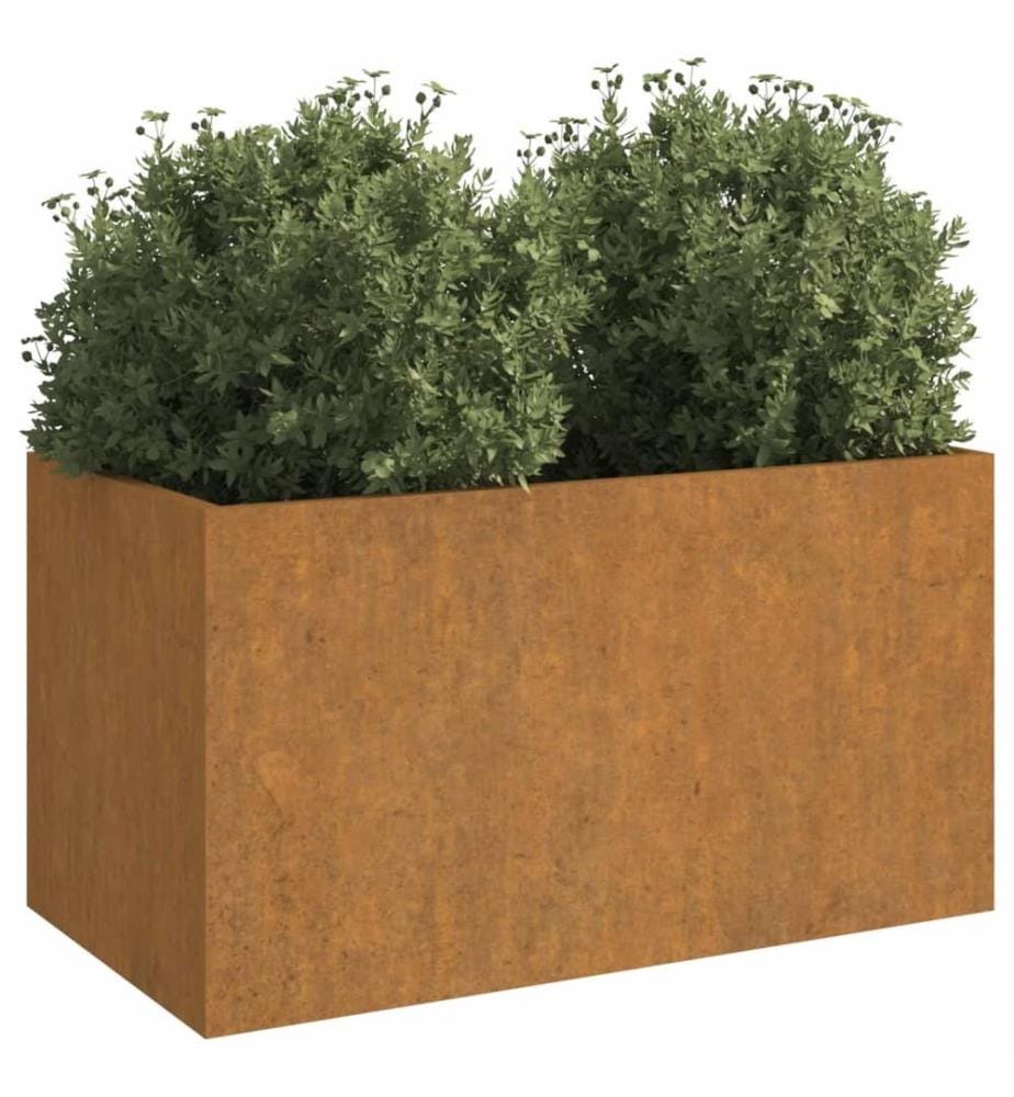 Jardinière 62x30x29 cm acier corten