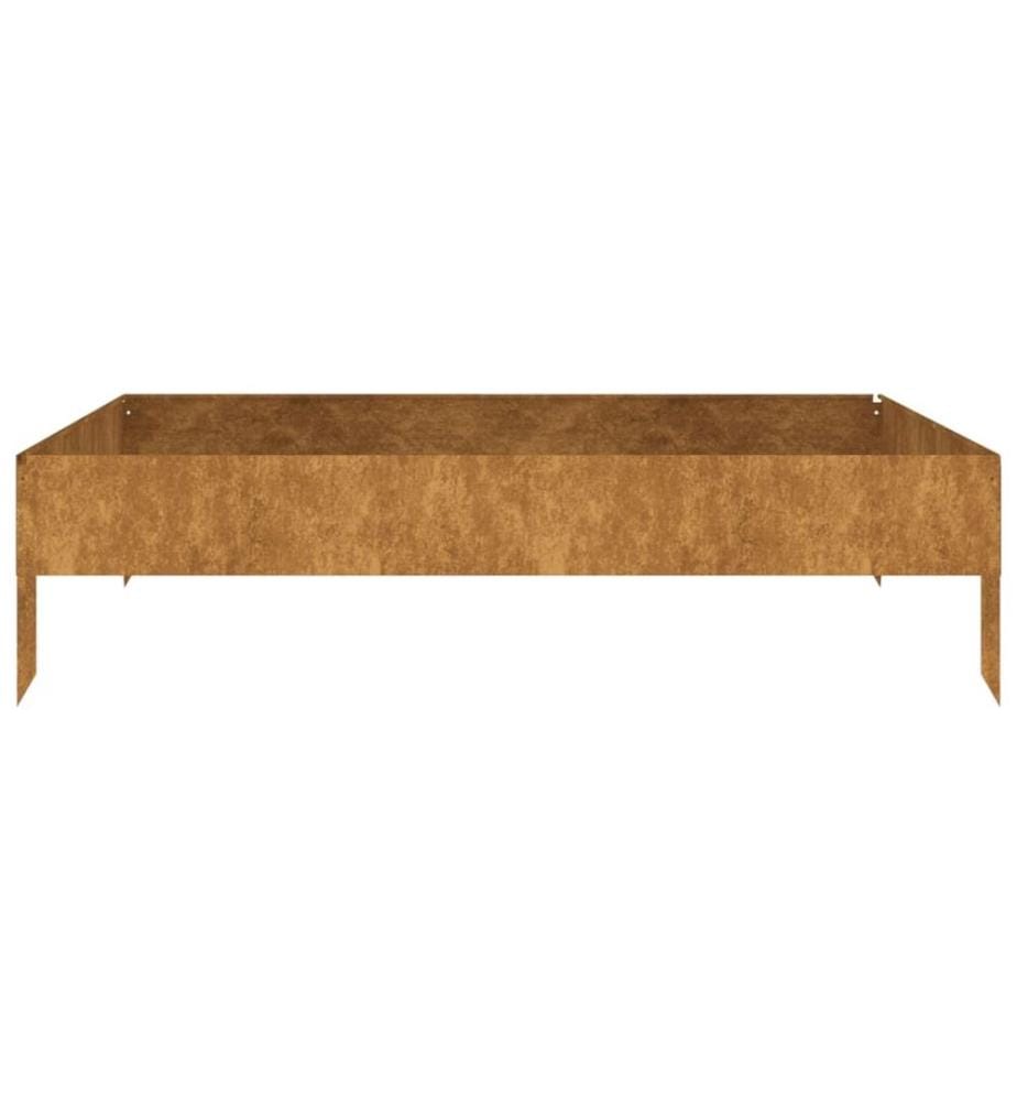 Lit surélevé de jardin 100x100x26 cm acier corten