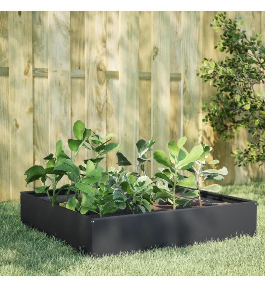 Hochbeet Anthrazit 100x100x33,5 cm Stahl