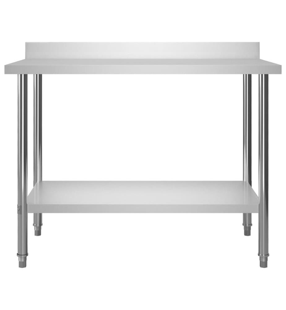 Table de travail de cuisine avec dosseret 120x60x93 cm Inox