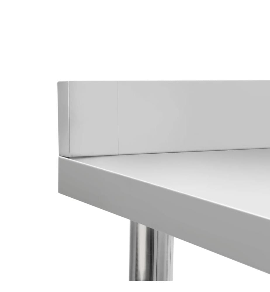 Table de travail de cuisine avec dosseret 120x60x93 cm Inox