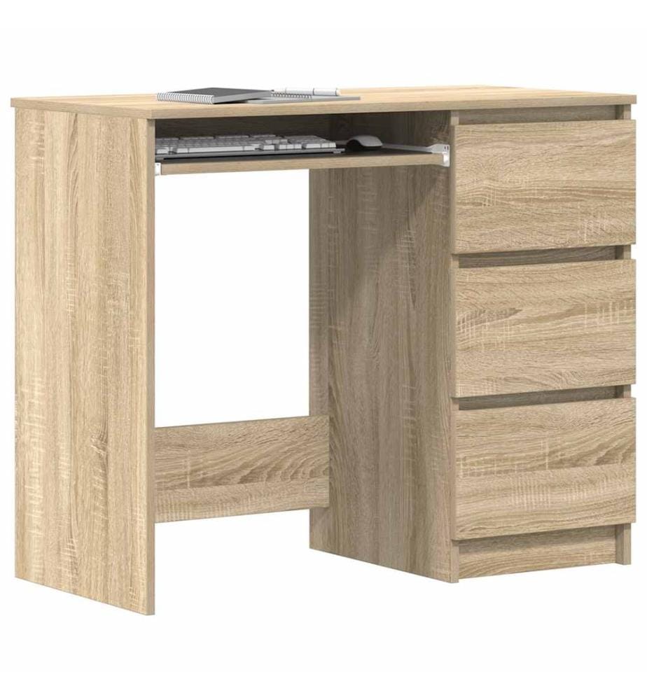 Bureau Chêne sonoma 90x45x76 cm Bois d'ingénierie