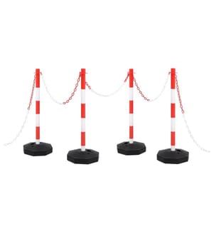 Kettenpfosten-Set mit 10 m Kunststoffkette