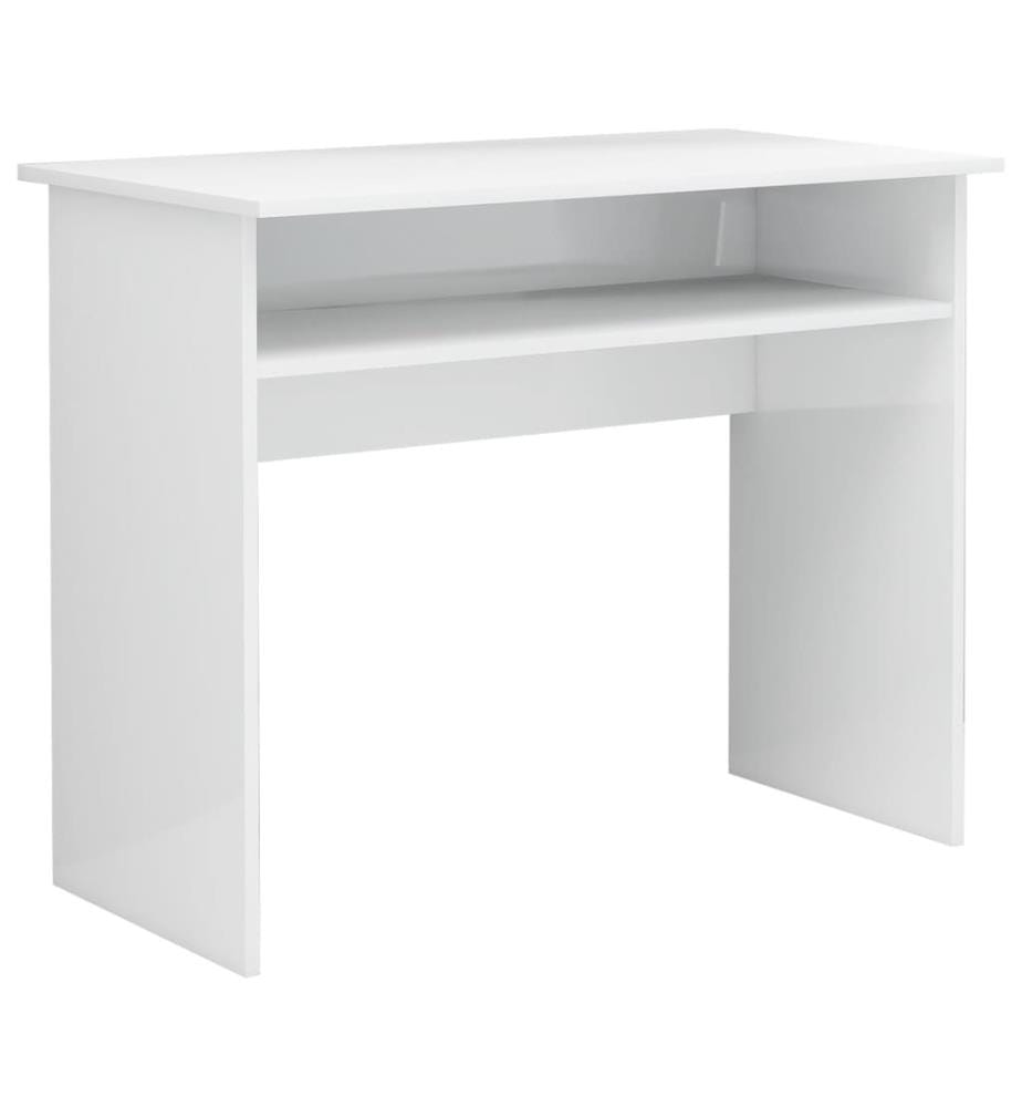 Bureau Blanc brillant 90x50x74 cm Bois d'ingénierie