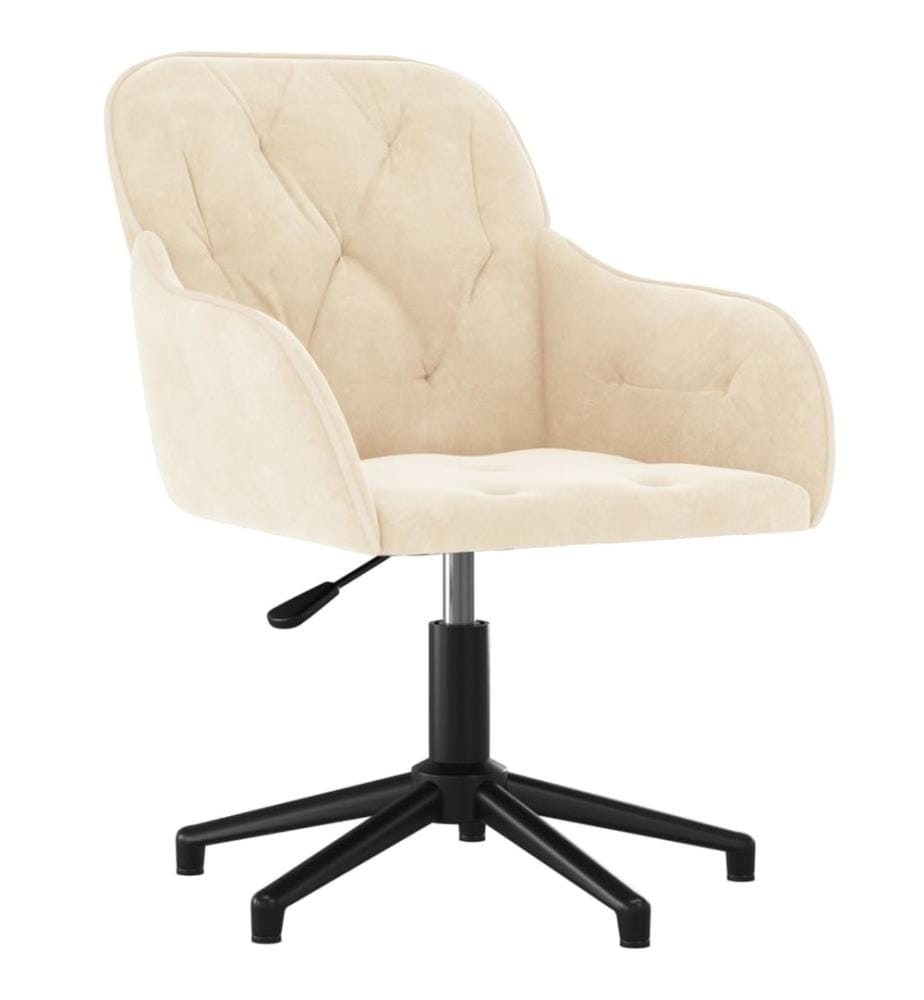 Bürostuhl Drehbar Creme Samt