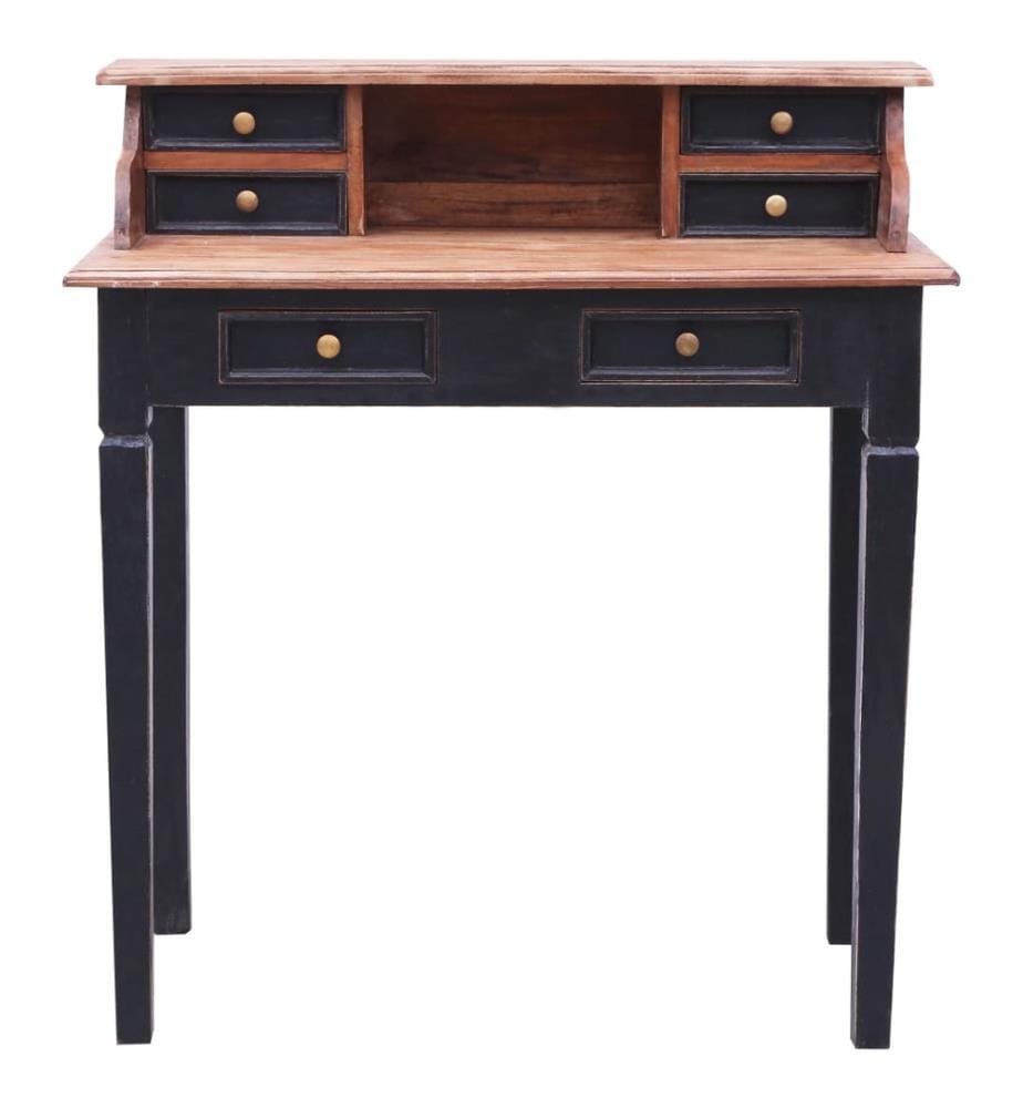 Bureau d'écriture et tiroirs 90x50x101 cm bois massif d'acajou