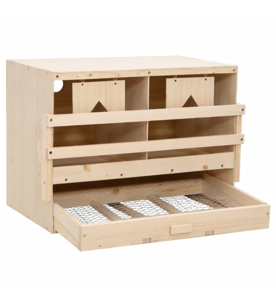 Pondoir 2 compartiments 63x40x45 cm bois de pin massif