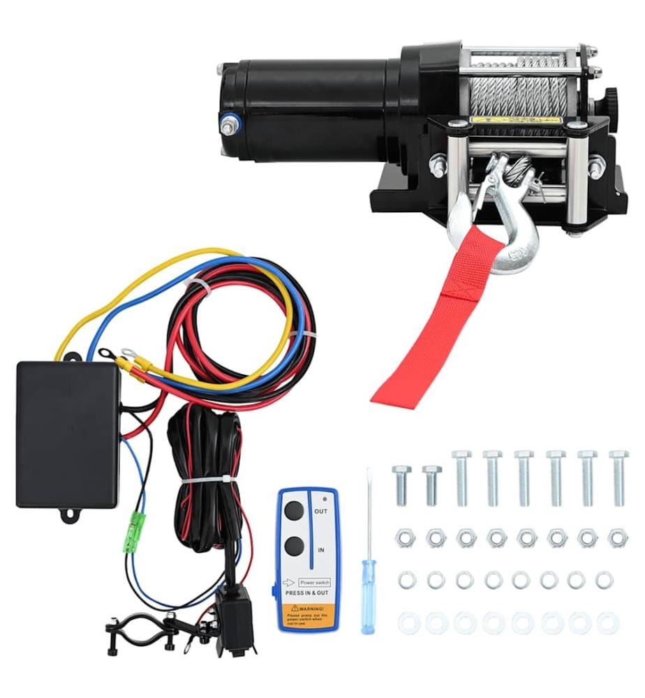 Treuil électrique 12 V 1360 kg avec télécommande sans fil