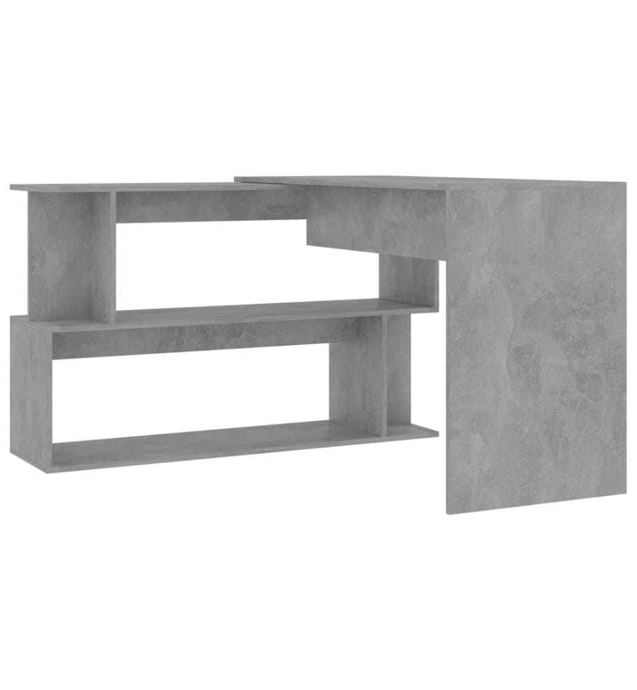 Bureau d'angle Gris béton 200x50x76 cm Bois d'ingénierie