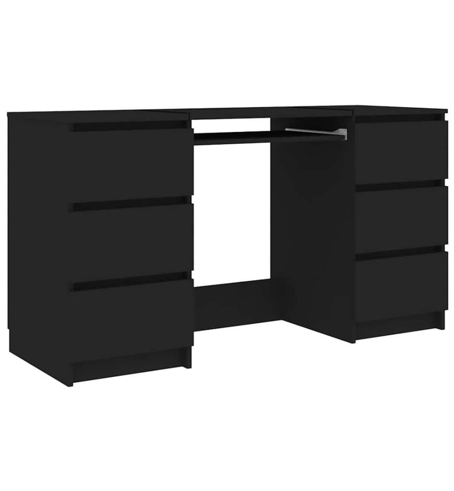 Bureau noir 140x50x77 cm Bois d'ingénierie