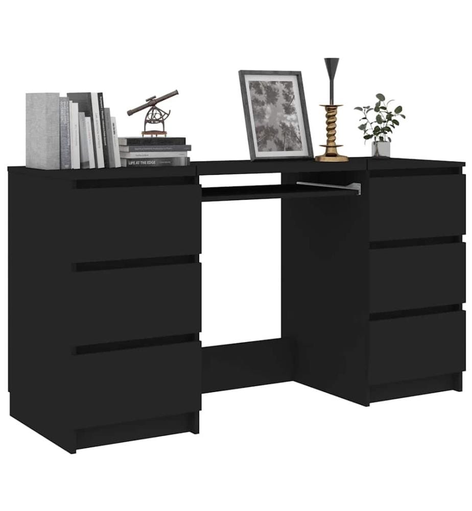 Bureau noir 140x50x77 cm Bois d'ingénierie