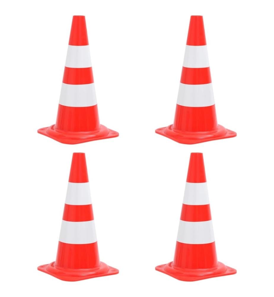 Cônes de signalisation réfléchissants 4 pcs Rouge et blanc 50cm