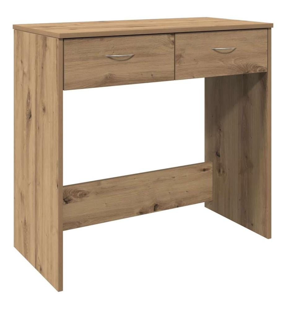 Bureau chêne artisanal 80x40x75 cm bois d'ingénierie