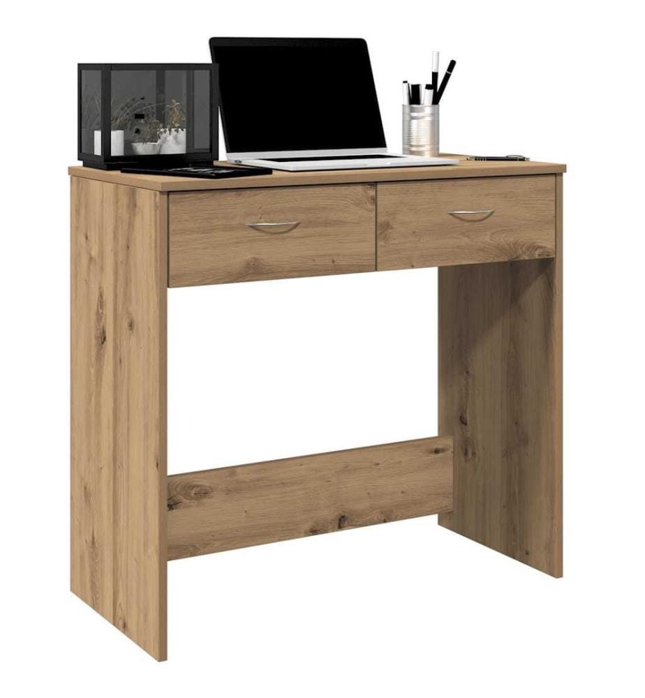Bureau chêne artisanal 80x40x75 cm bois d'ingénierie