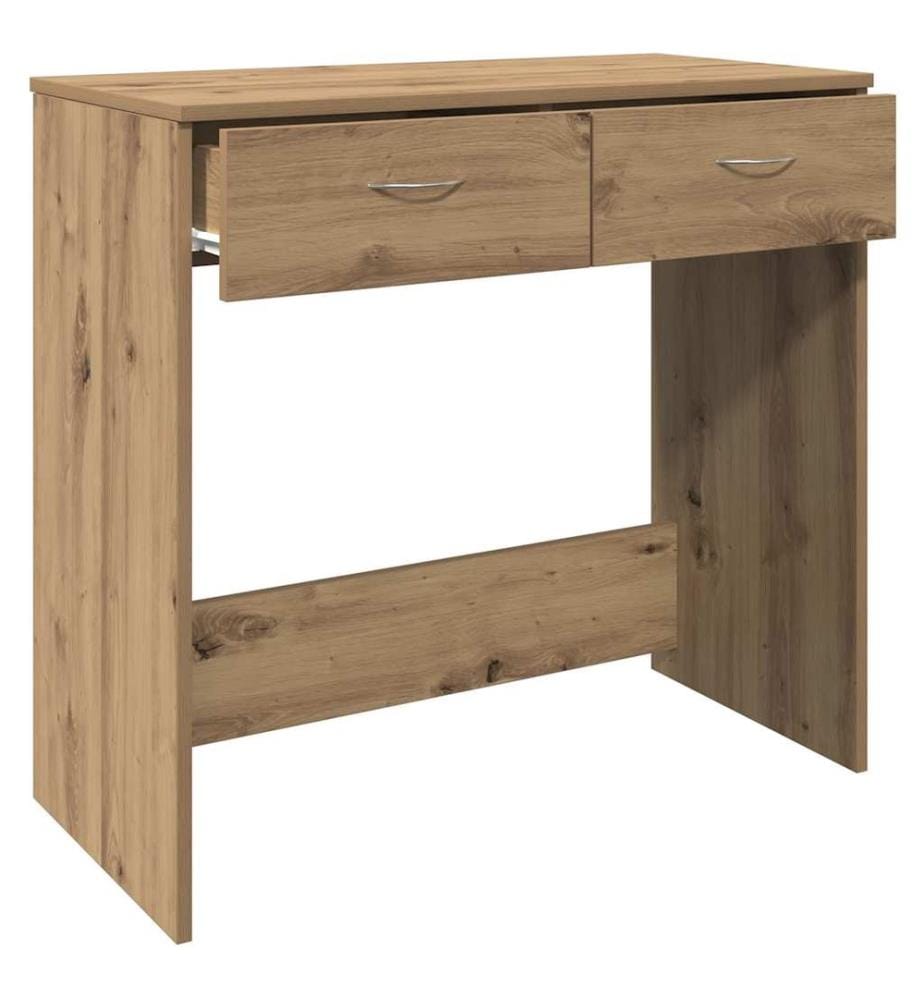 Bureau chêne artisanal 80x40x75 cm bois d'ingénierie