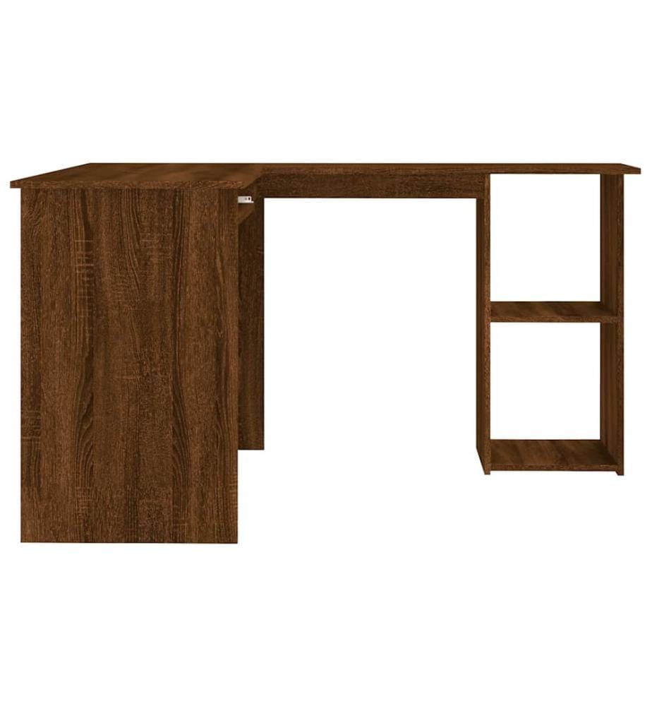Bureau d'angle chêne marron 120x140x75 cm bois d'ingénierie