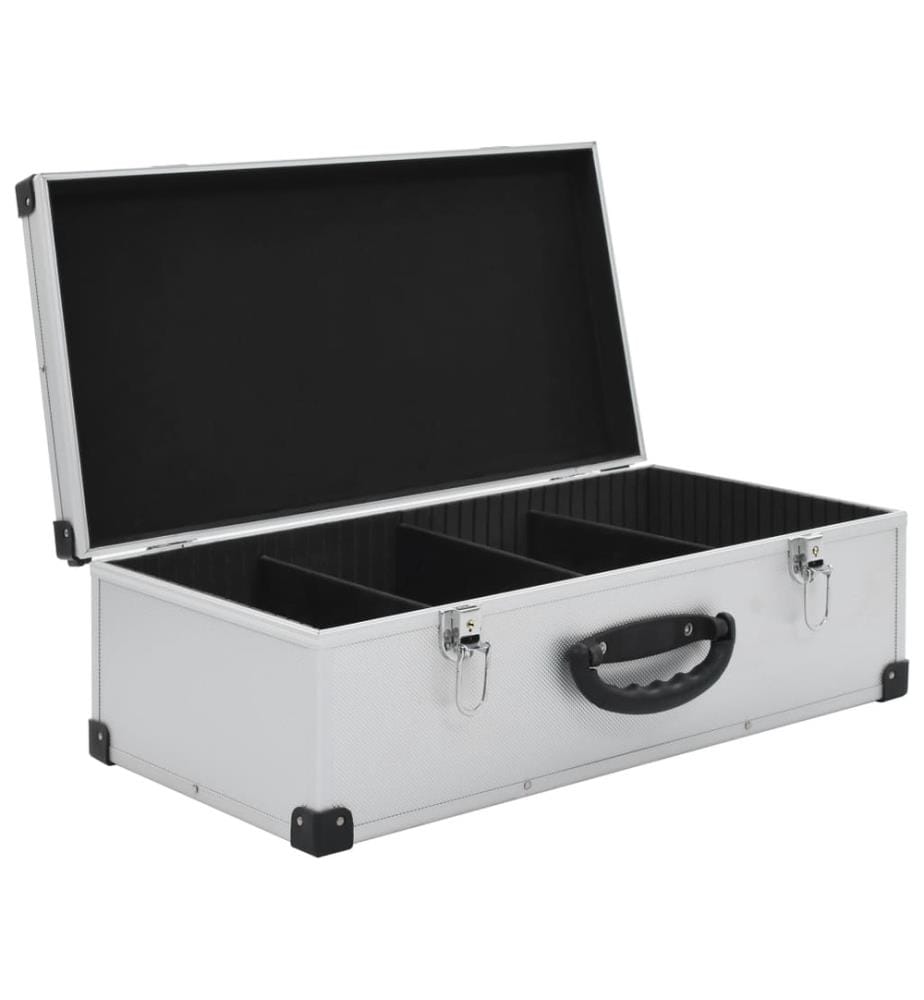CD-Koffer für 80 CDs Aluminium ABS Silbern