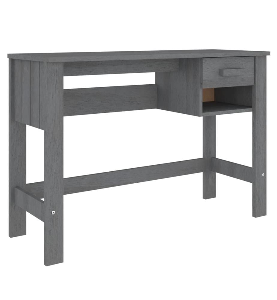 Bureau HAMAR Gris foncé 110x40x75 cm Bois massif de pin