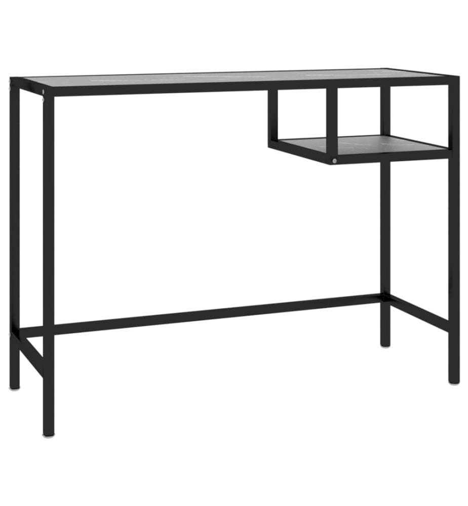Computertisch Schwarz Marmor 100x36x74 cm Hartglas