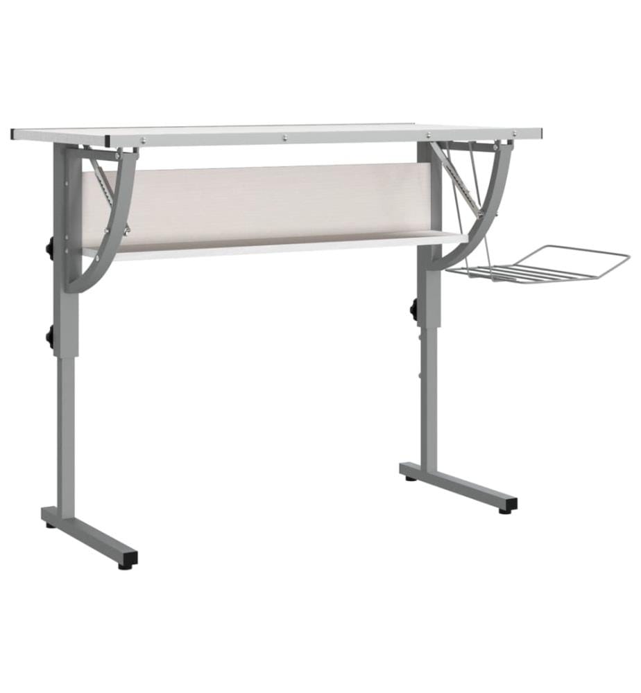 Bureau d'artisanat blanc et gris 110x53x(58-87) cm