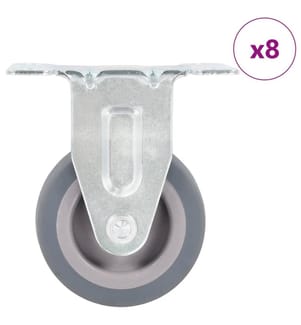 8 pcs Roulettes fixes 50 mm