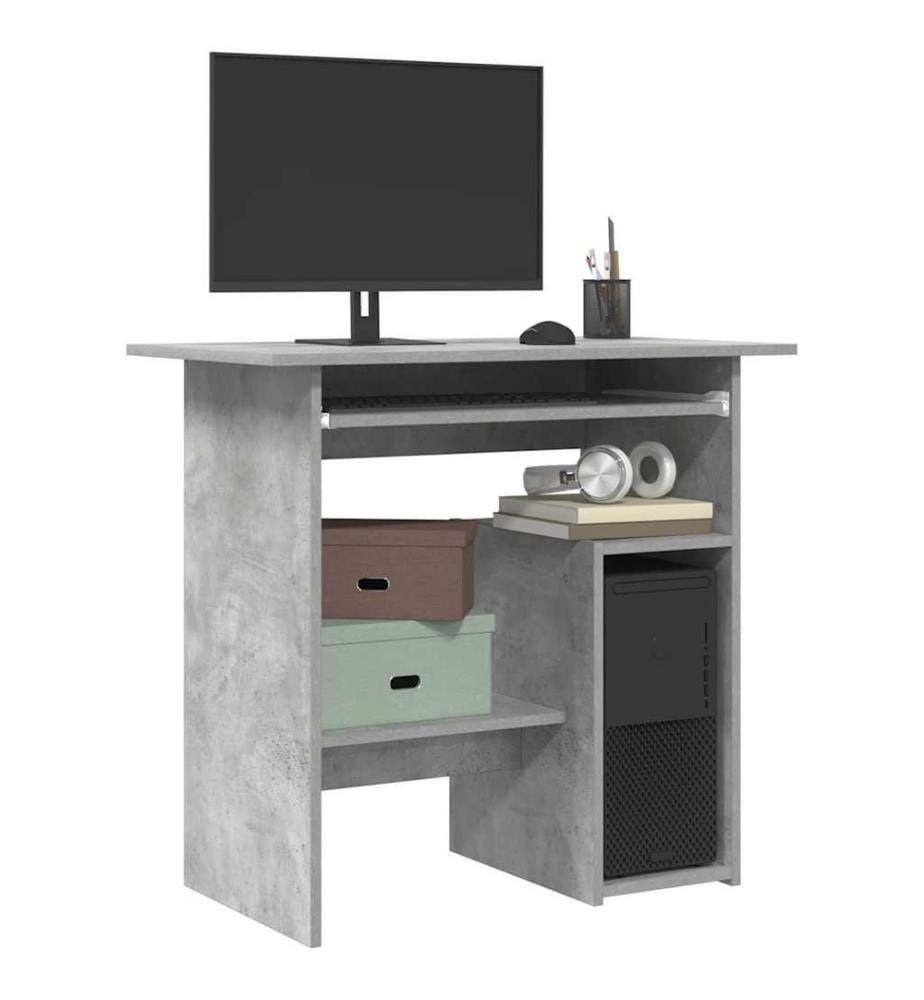 Bureau Gris béton 80x45x74 cm Bois d'ingénierie