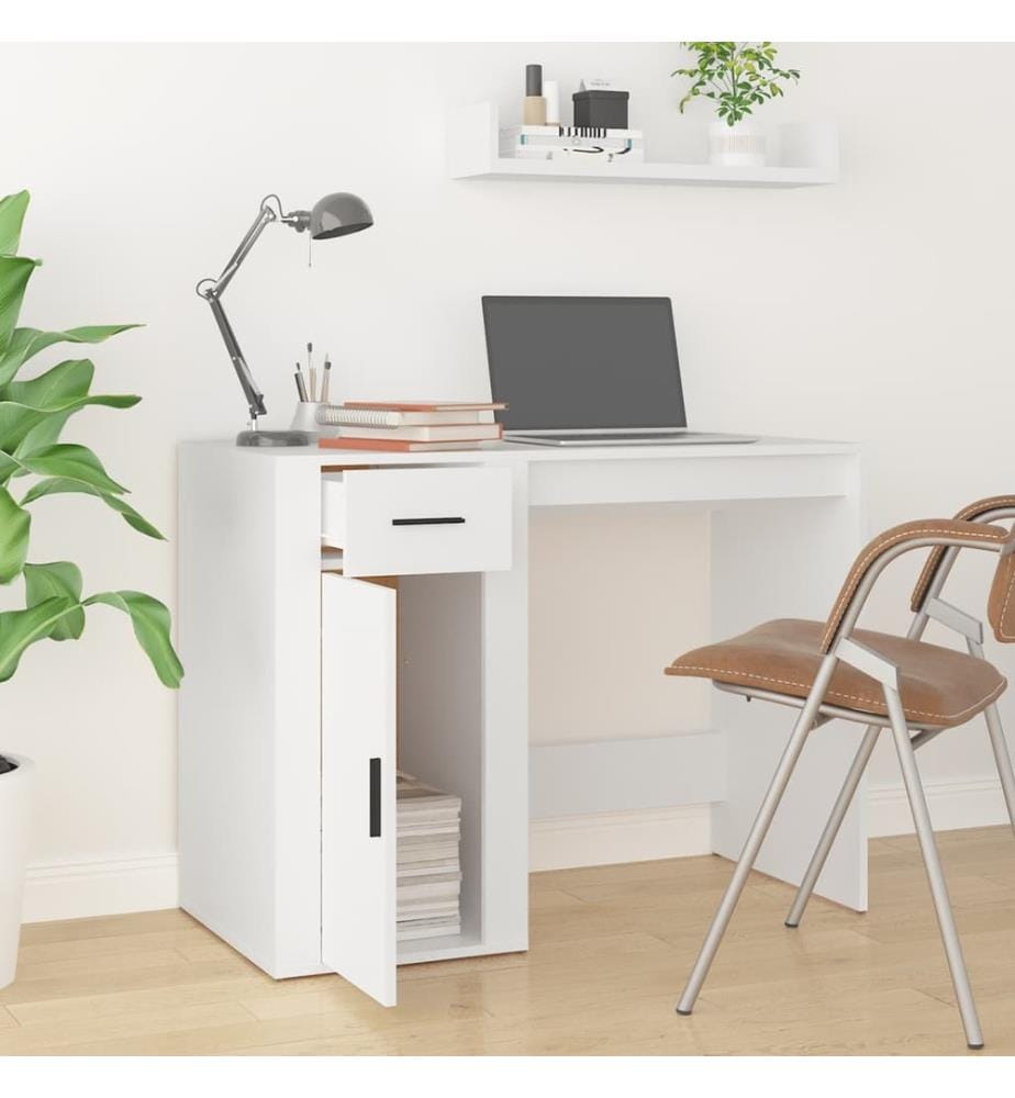 Bureau Blanc 100x49x75 cm Bois d'ingénierie
