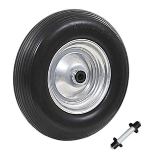 Roue de brouette avec axe PU solide 4.00-8 390 mm