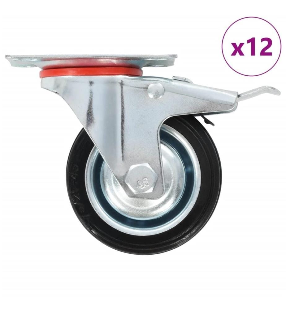 12 Stk. Lenkrollen 75 mm