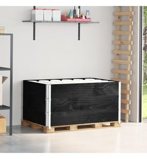 Paletten-Aufsatzrahmen 3 Stk. Schwarz 120x180 Massivholz Kiefer