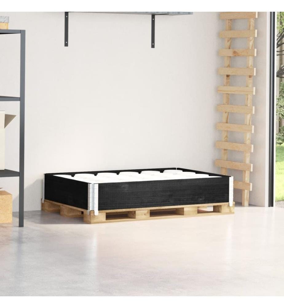 Collier de palette noir 120x80 cm bois de pin solide