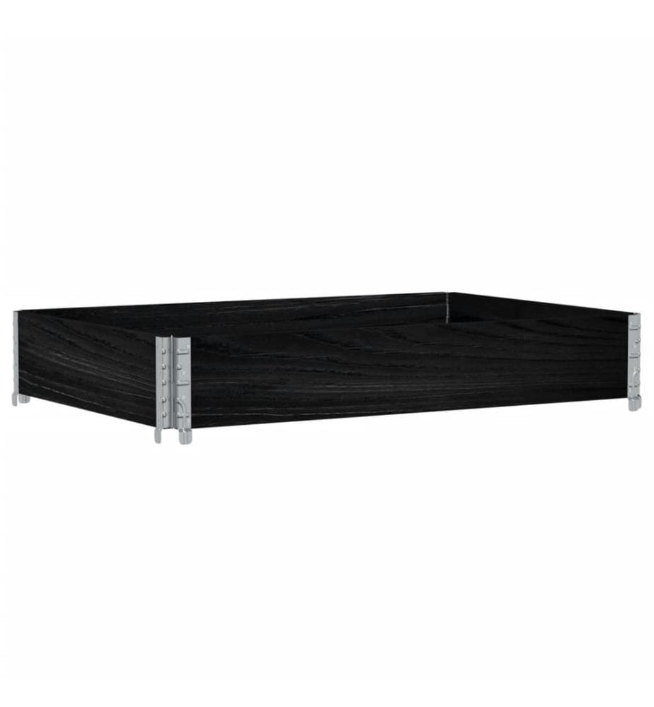 Collier de palette noir 120x80 cm bois de pin solide