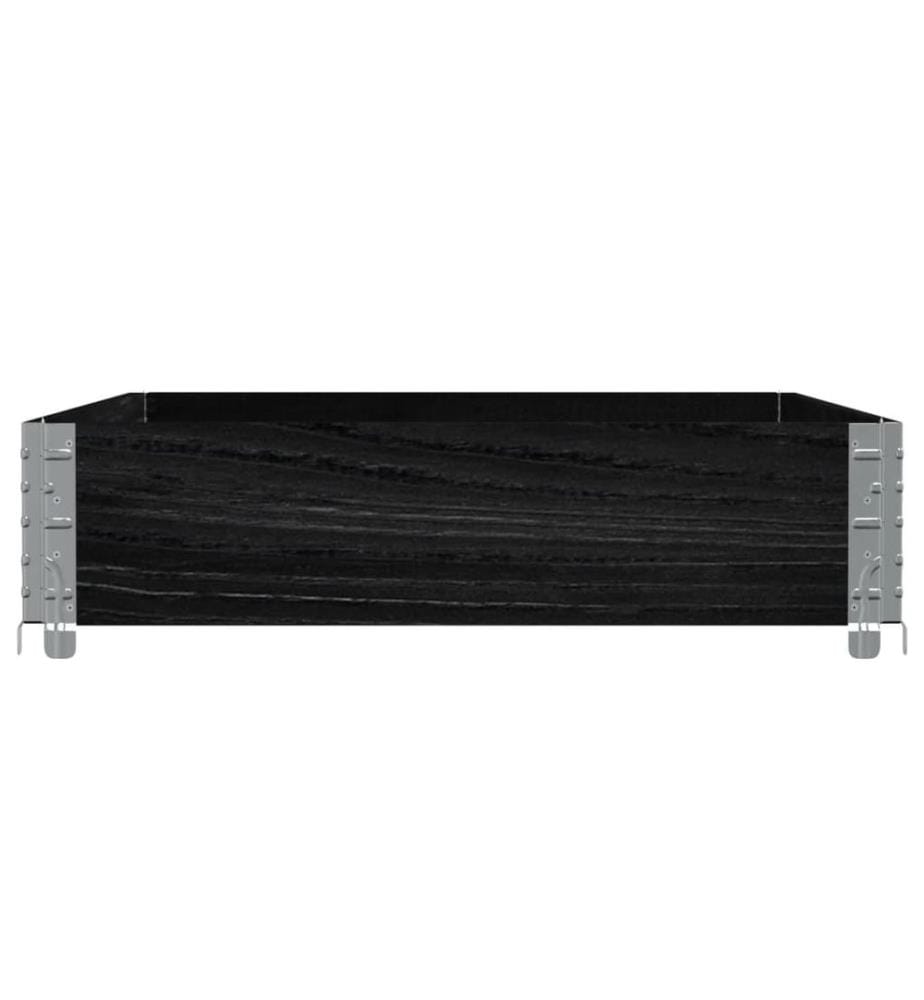 Collier de palette noir 120x80 cm bois de pin solide