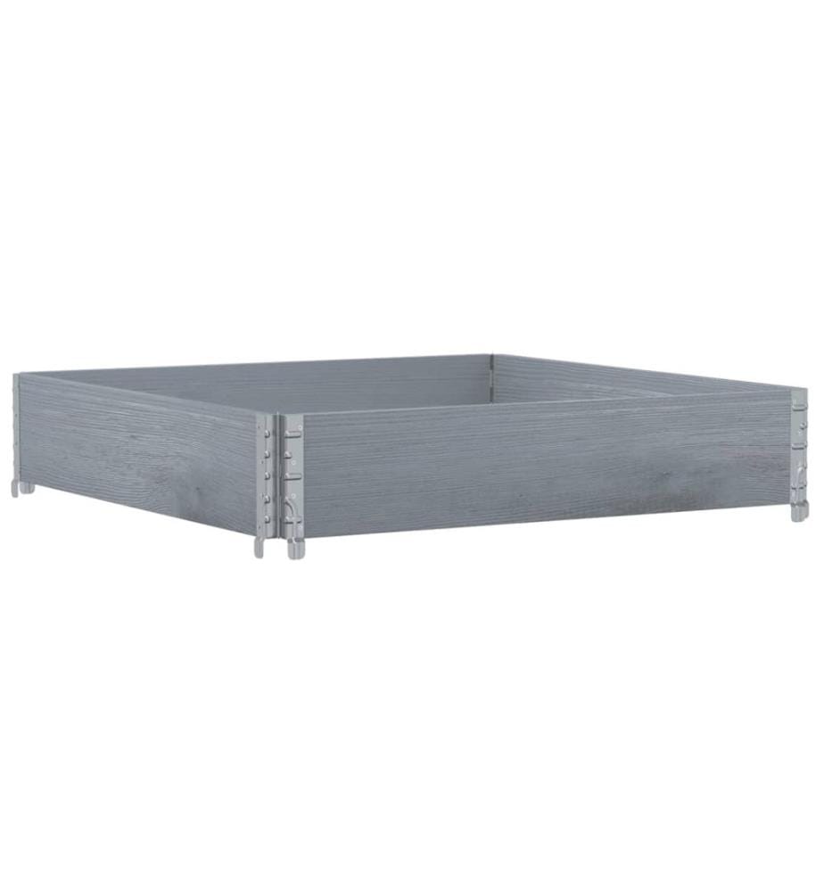 Collier de palette gris 100x100 cm bois de pin solide