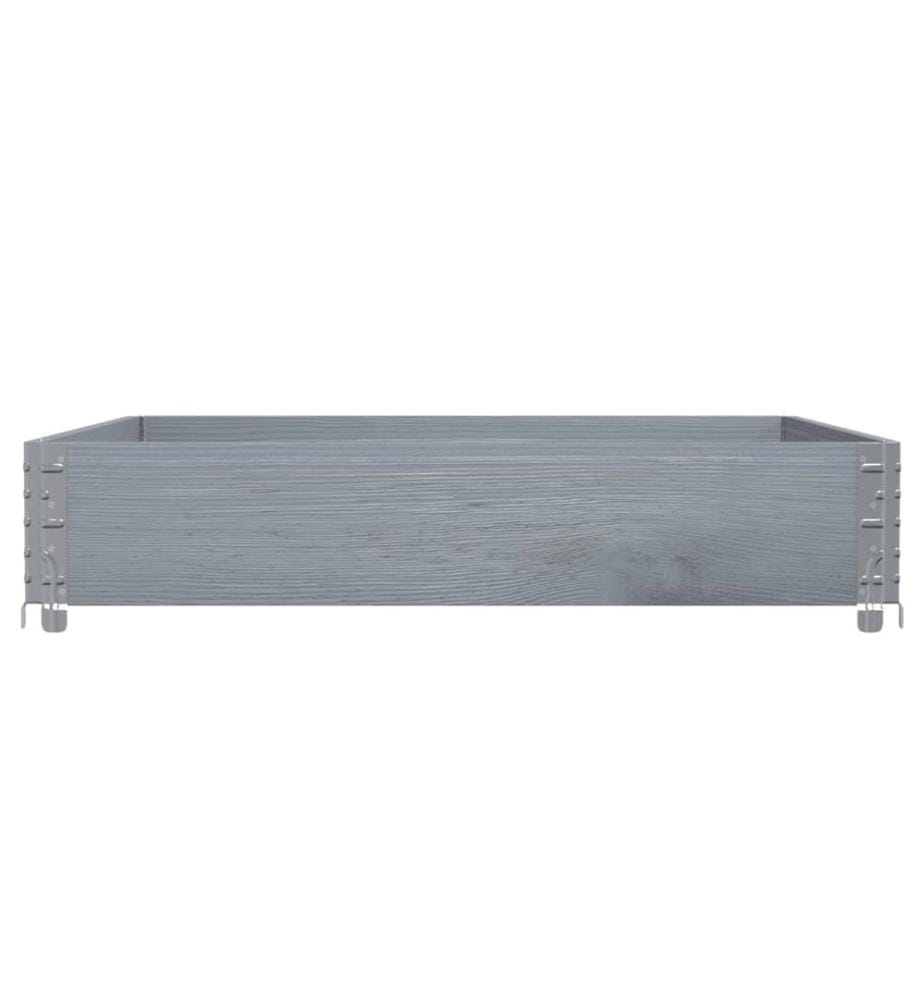 Collier de palette gris 100x100 cm bois de pin solide