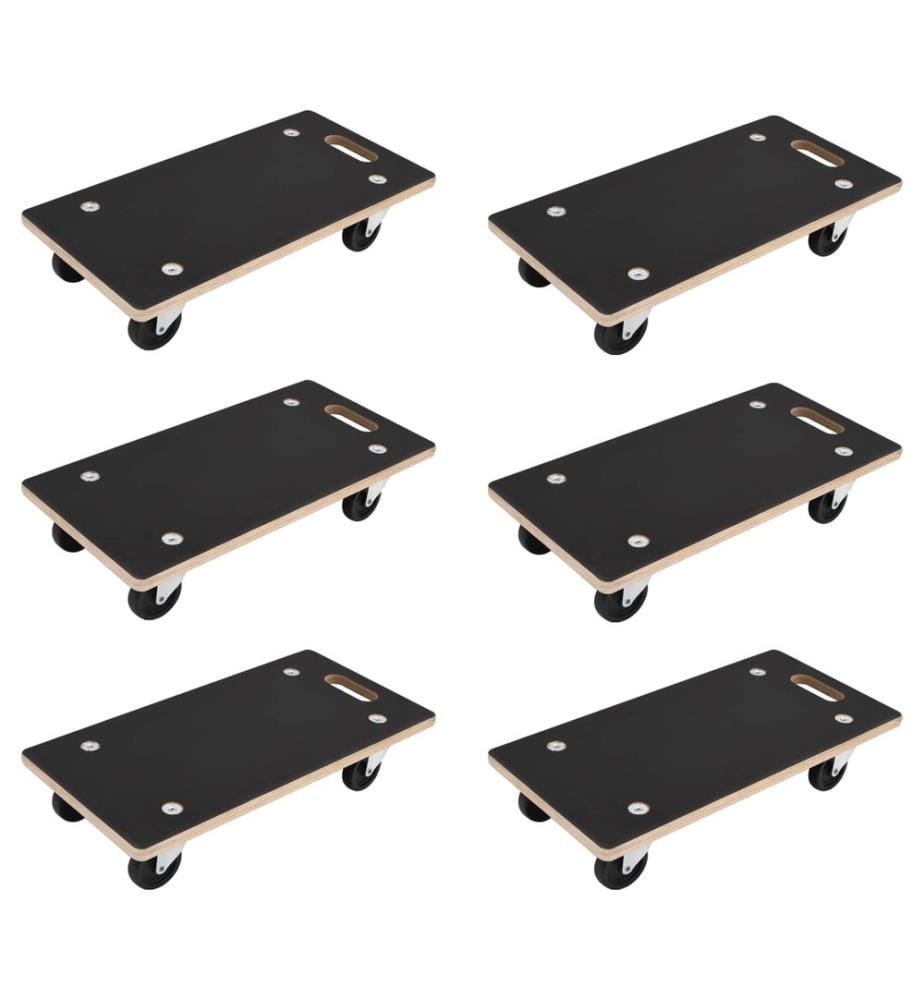 Transportwagen 6 pcs Grau Sperrholz