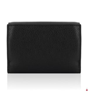 Portafoglio trifold con logo metallico - Nero