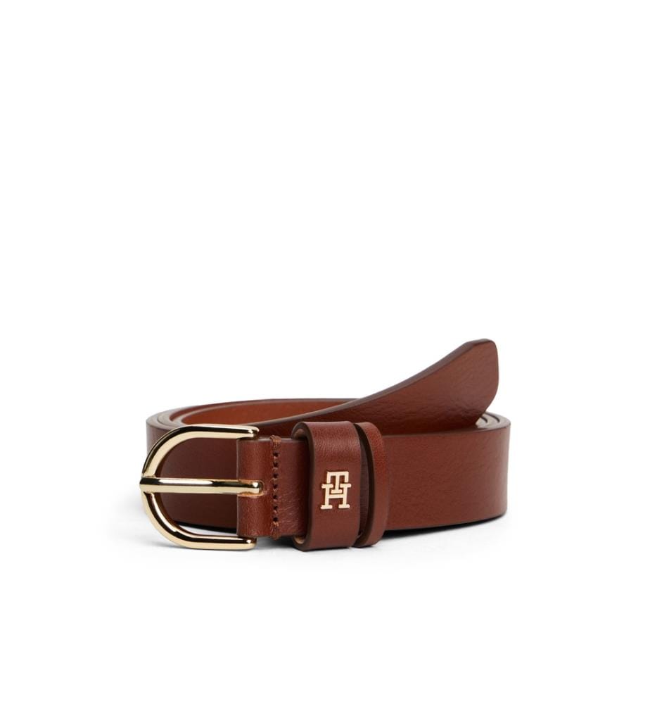Ceinture en cuir TH Monogram - Marron