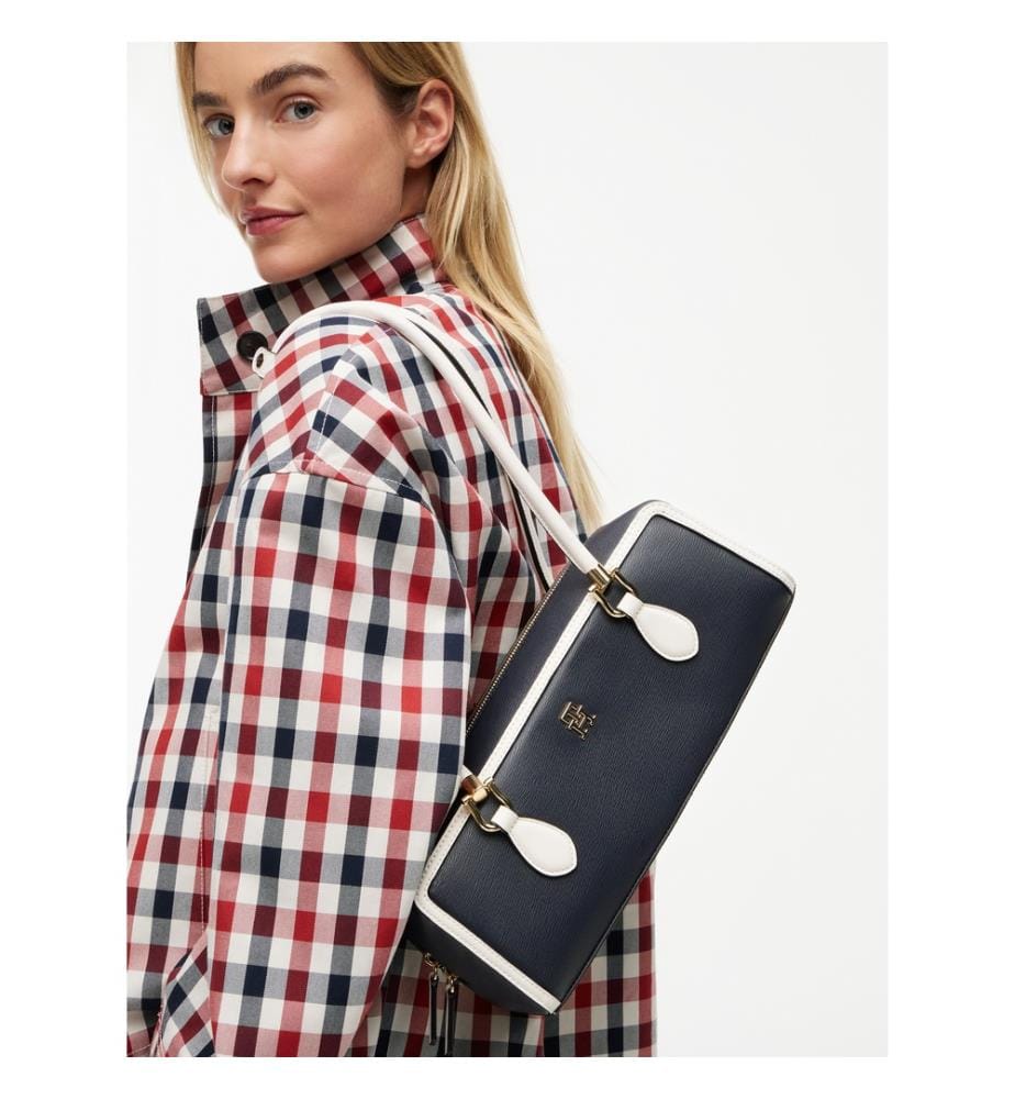 Color Block Schultertasche - Space Blue