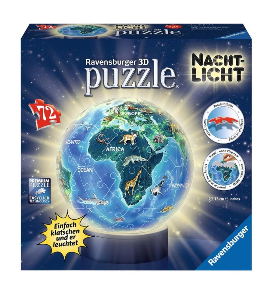 Kinderpuzzle Nachtlicht - Erde bei Nacht 3+ - Version DE
