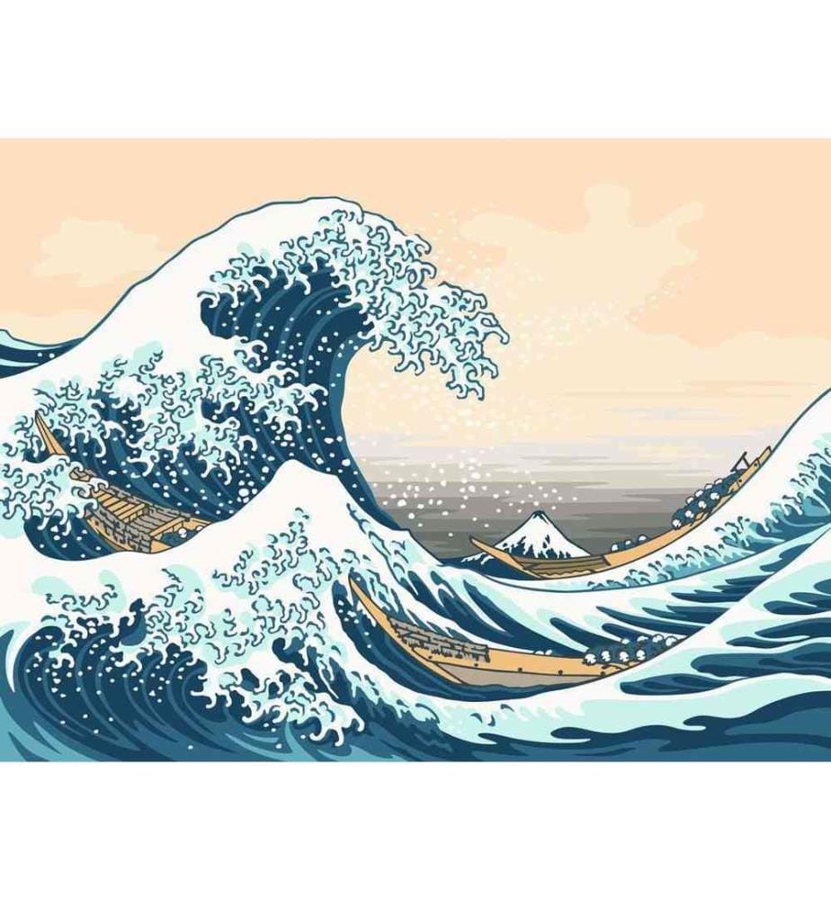 Quadro numerato - La grande onda (Hokusai)