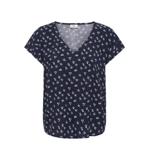 Bluse mit Rundhalsausschnitt – Nachtblau
