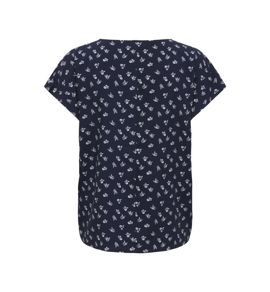 Bluse mit Rundhalsausschnitt – Nachtblau