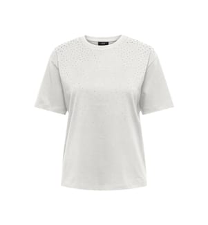 T-Shirt Oversize Strass - Weiss