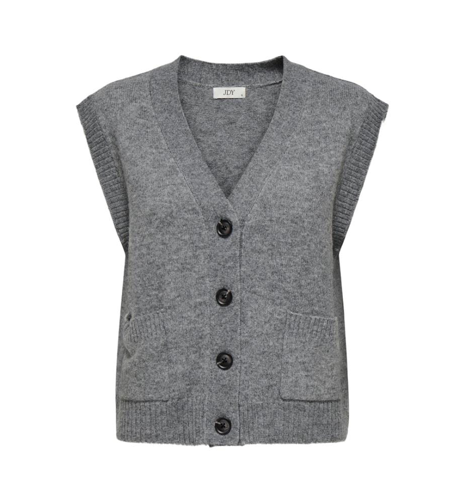 Strickjacke - Mittelgrau Melange