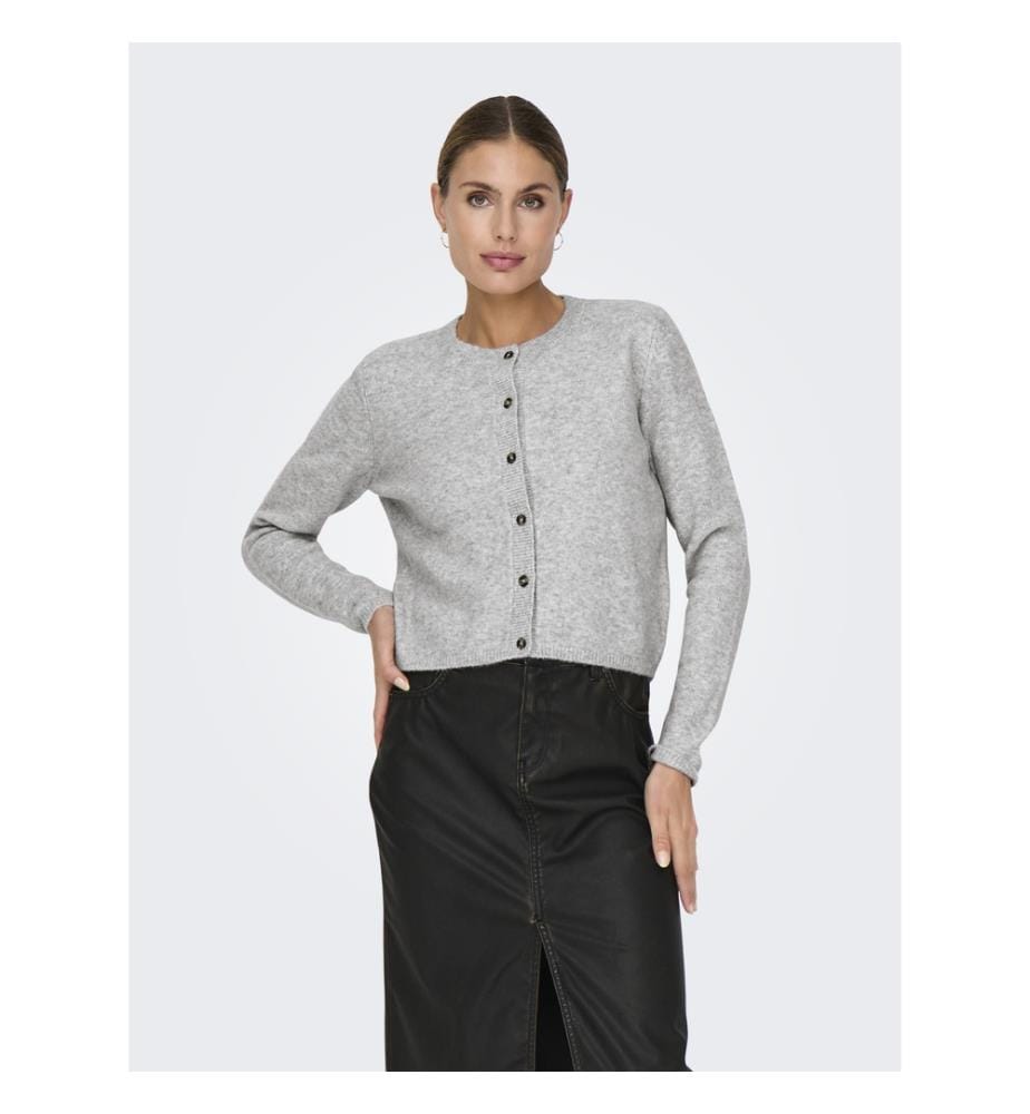 Strickjacke mit langen Ärmeln - Light Grey Melange