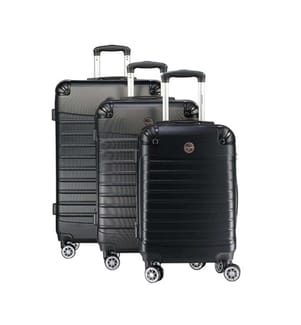 3er Set Hartschalenkoffer Shock - Schwarz