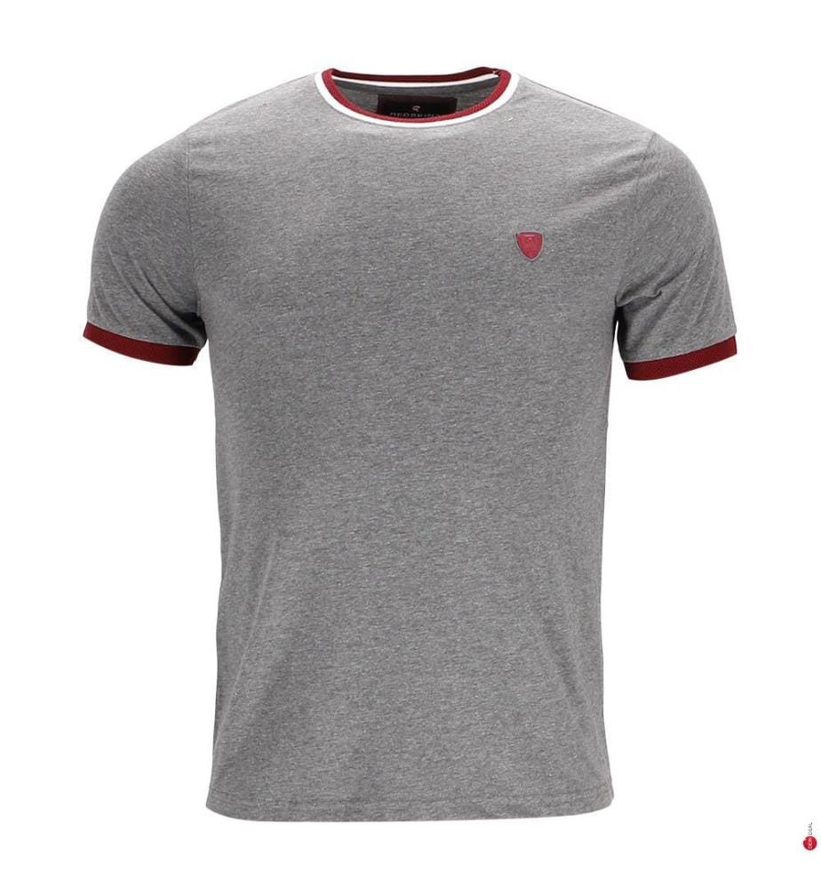 Mossed T-Shirt - Anthrazit Und Bordeaux