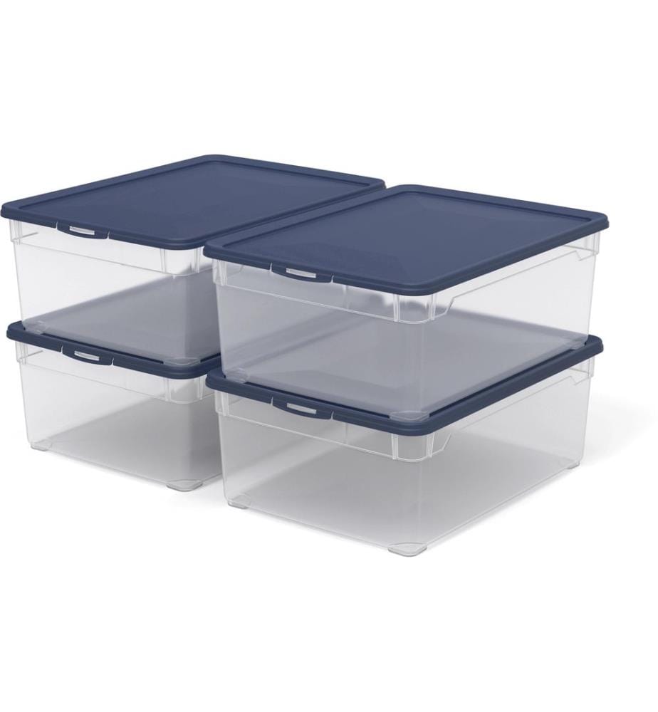 ROTHO - Boîte de rangement CLEAR Bleu, 4 pcs.