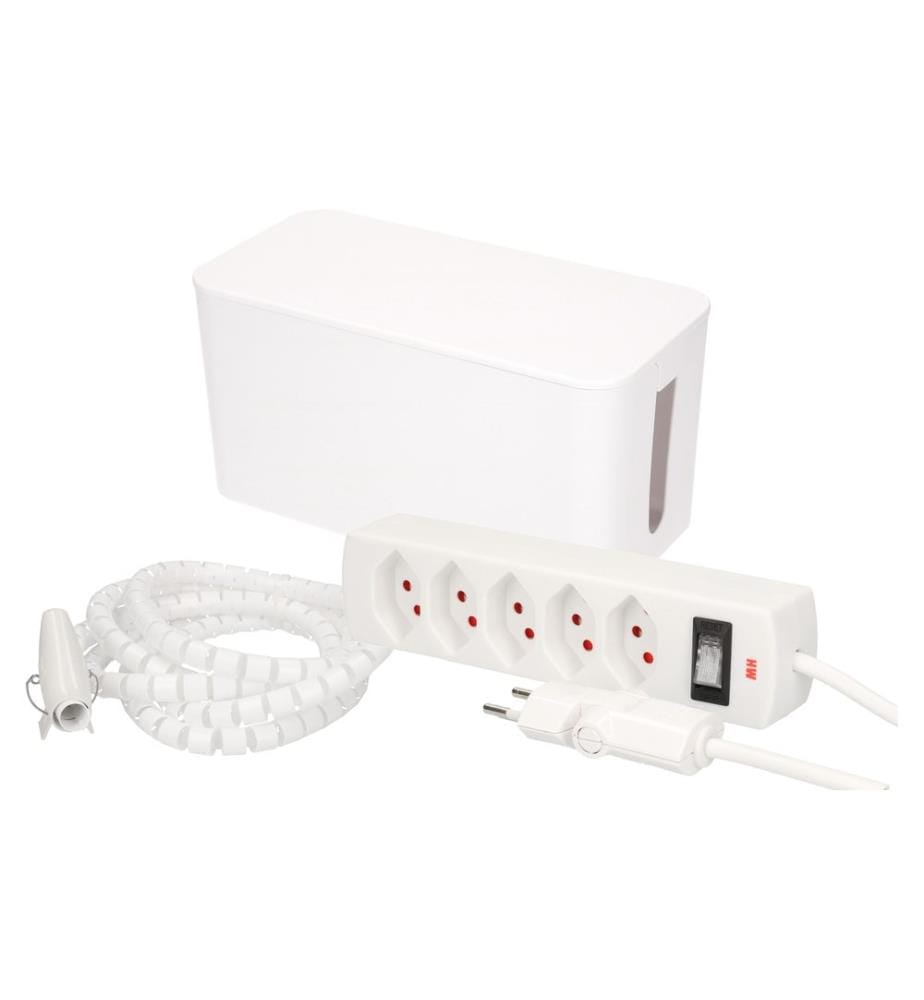 MAX HAURI - Kabelbox mit Steckerleiste 5x T13 Weiss